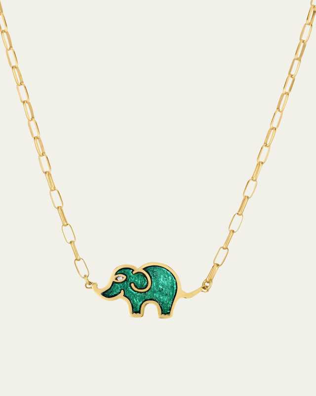 Elephant Enamel Necklace
